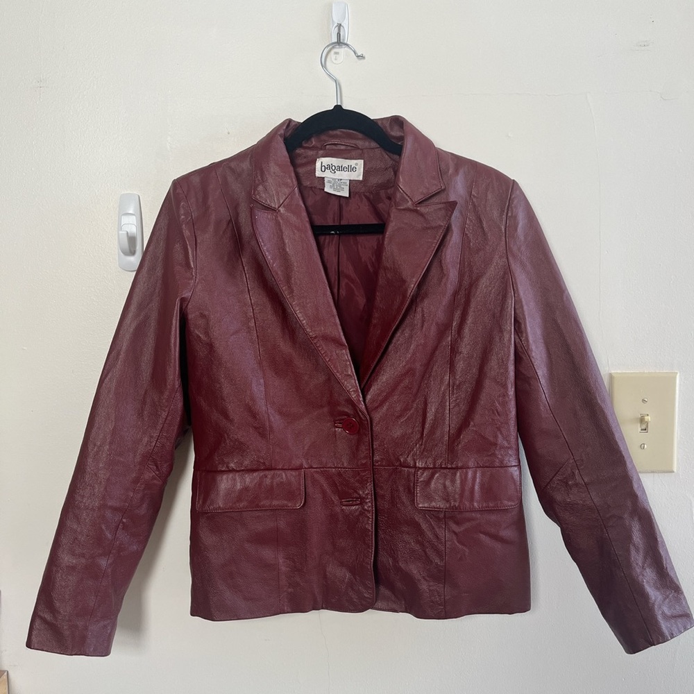Maroon Leather Jacket